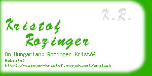 kristof rozinger business card