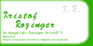 kristof rozinger business card